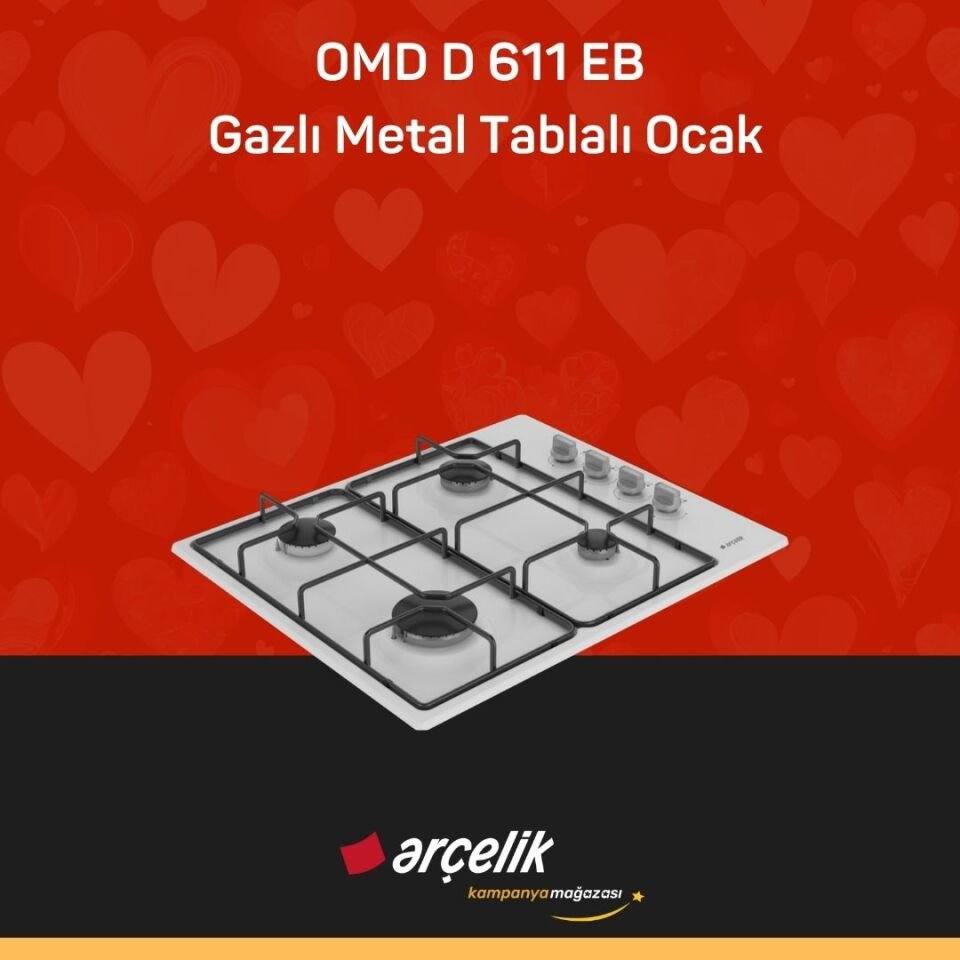 ARÇELİK OMD D 611 EB Gazlı Metal Tablalı Ocak