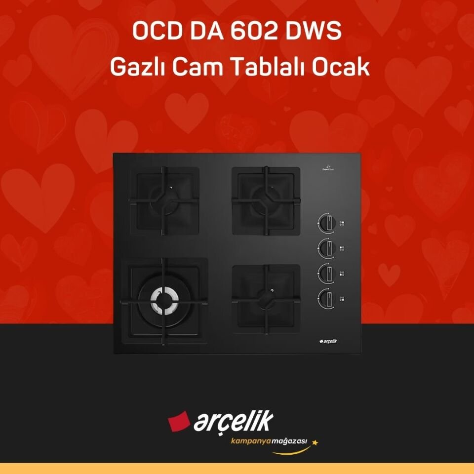 ARÇELİK OCD DA 602 DWS Gazlı Cam Tablalı Ocak