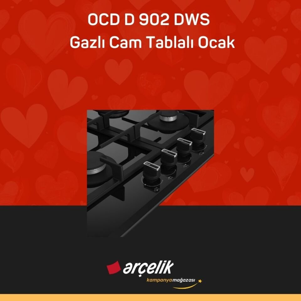 ARÇELİK OCD D 902 DWS Gazlı Cam Tablalı Ocak