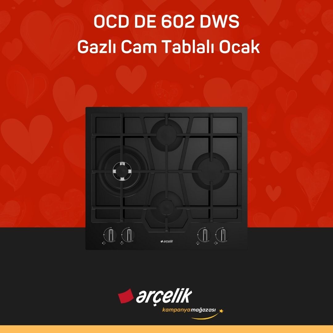ARÇELİK OCD DE 602 DWS Gazlı Cam Tablalı Ocak
