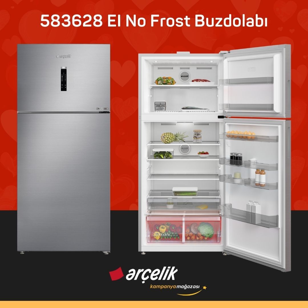 ARÇELİK 583628 EI Üstten Donduruculu Buzdolabı