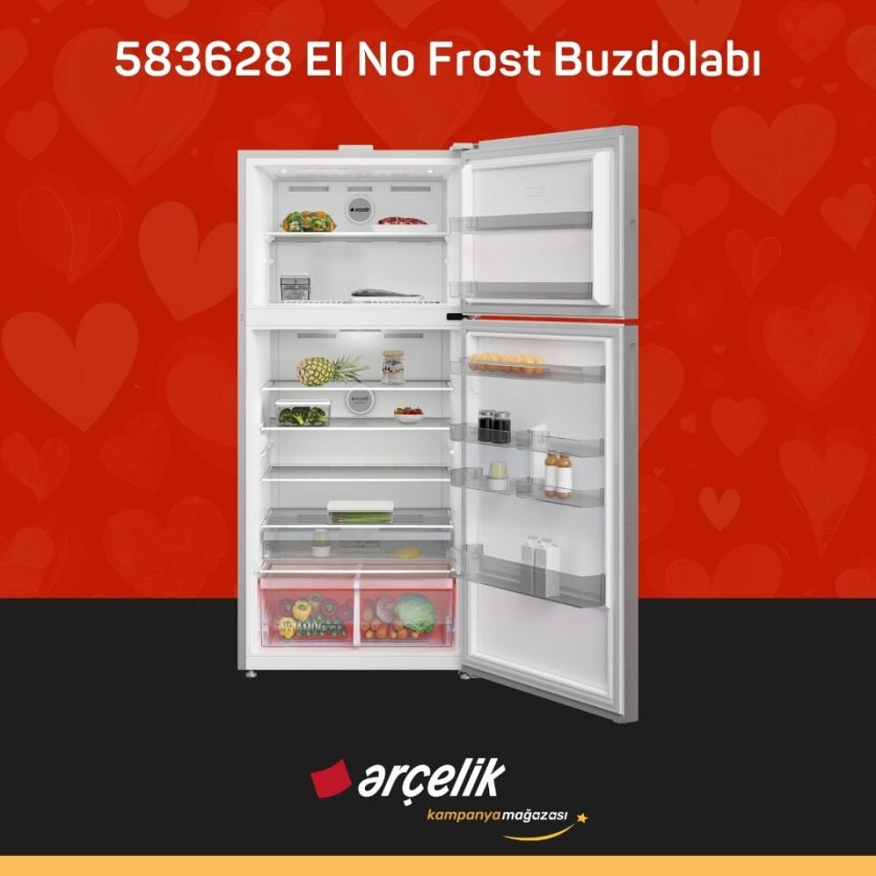 ARÇELİK 583628 EI Üstten Donduruculu Buzdolabı