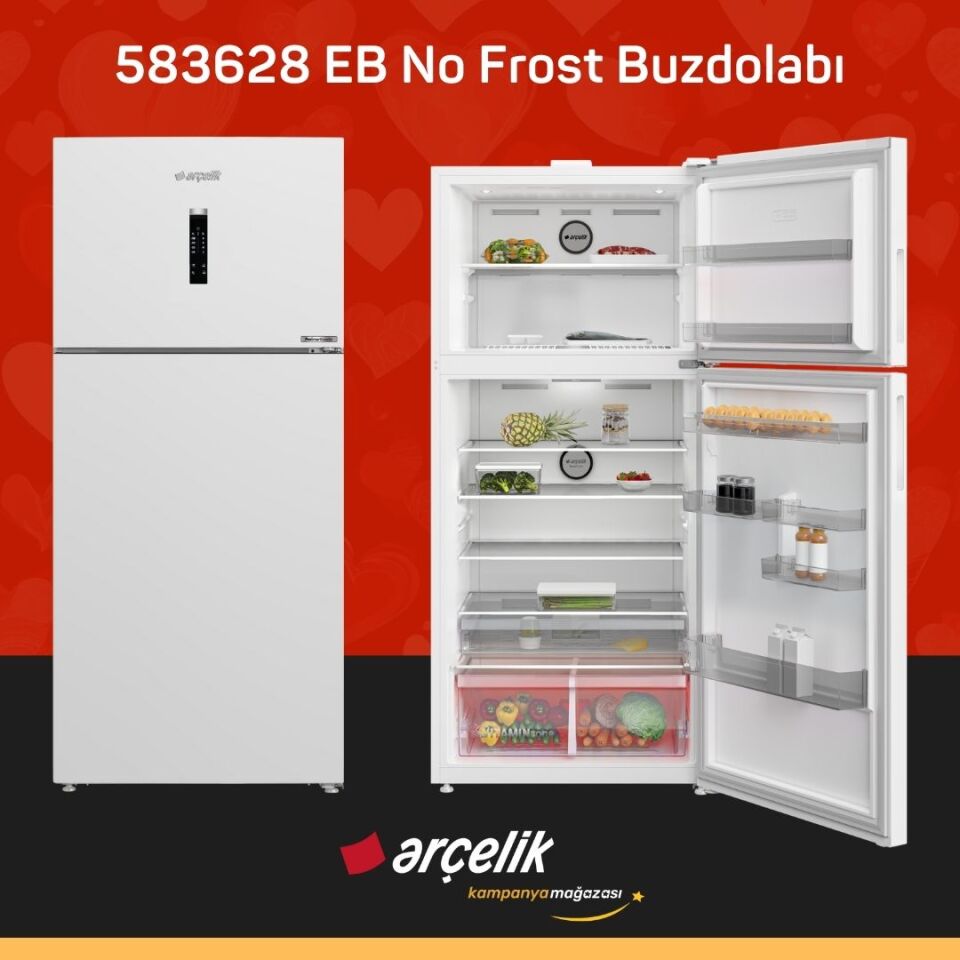 ARÇELİK 583628 EB Üstten Donduruculu Buzdolabı