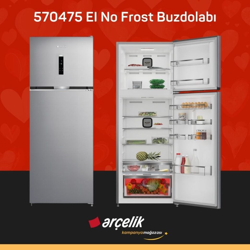 ARÇELİK 570475 EI Üstten Donduruculu Buzdolabı