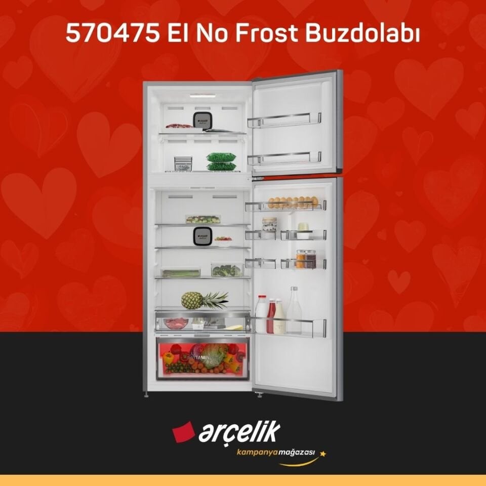 ARÇELİK 570475 EI Üstten Donduruculu Buzdolabı
