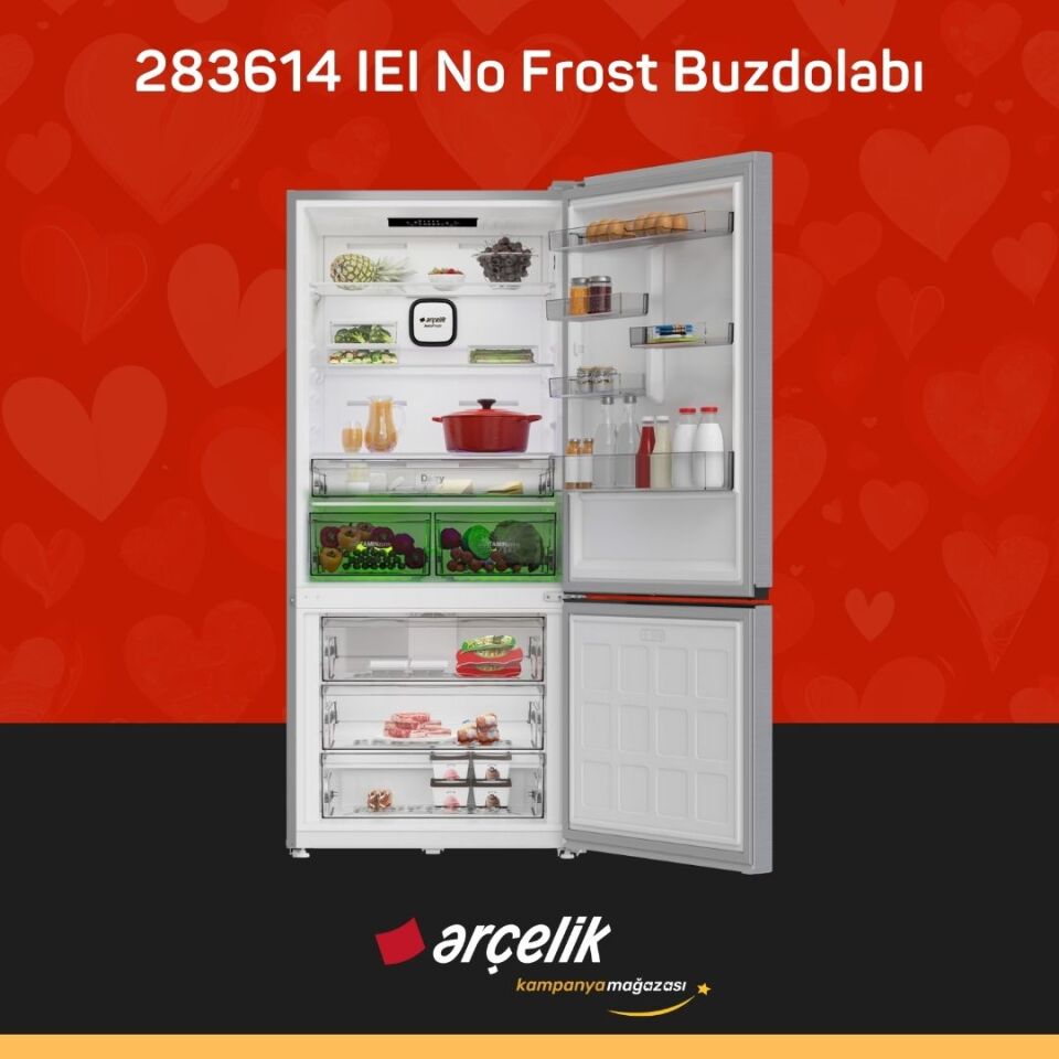 ARÇELİK 283614 IEI Alttan Donduruculu Buzdolabı