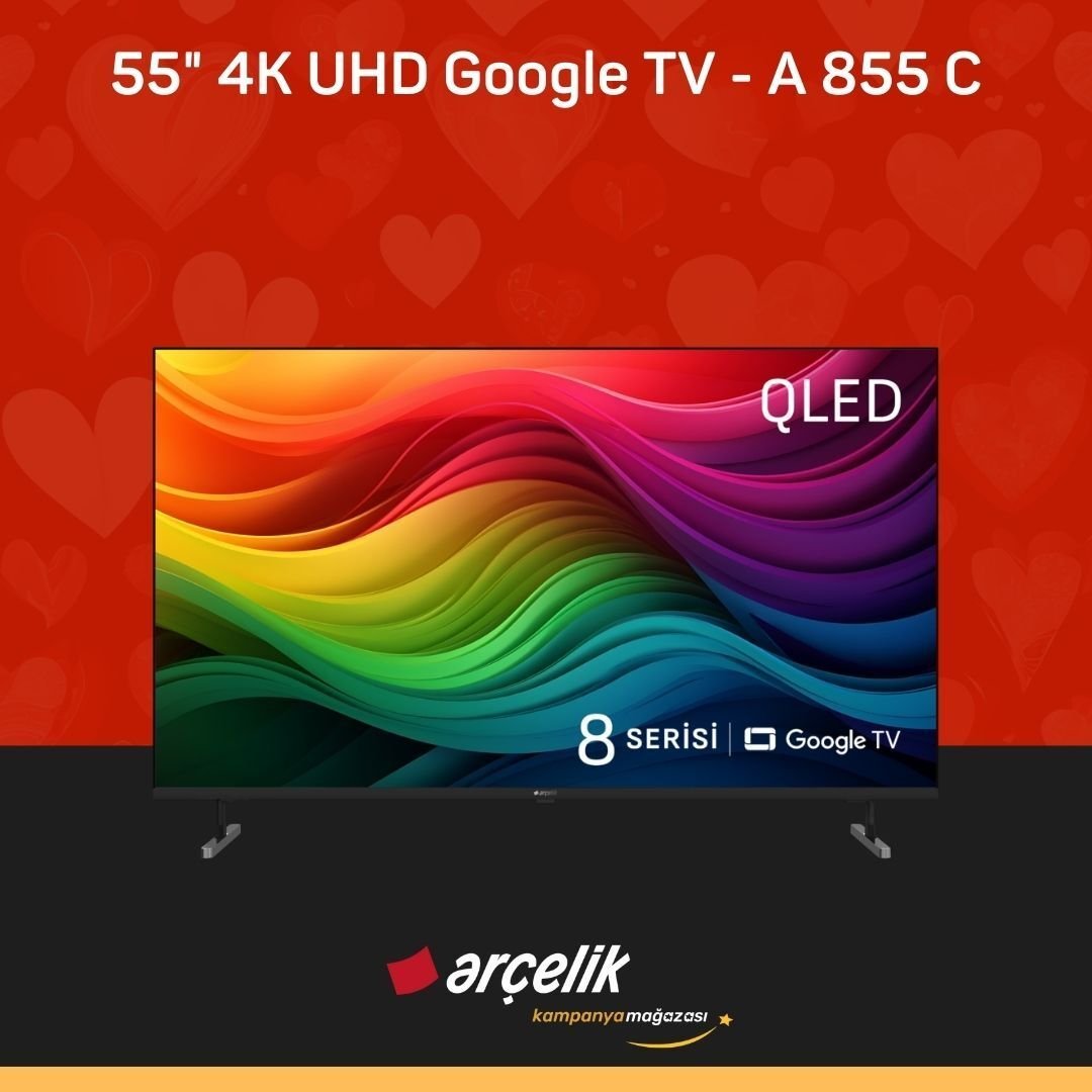 ARÇELİK 8 serisi QLED 55'' 4K UHD Google TV - A 855 C Smart TV