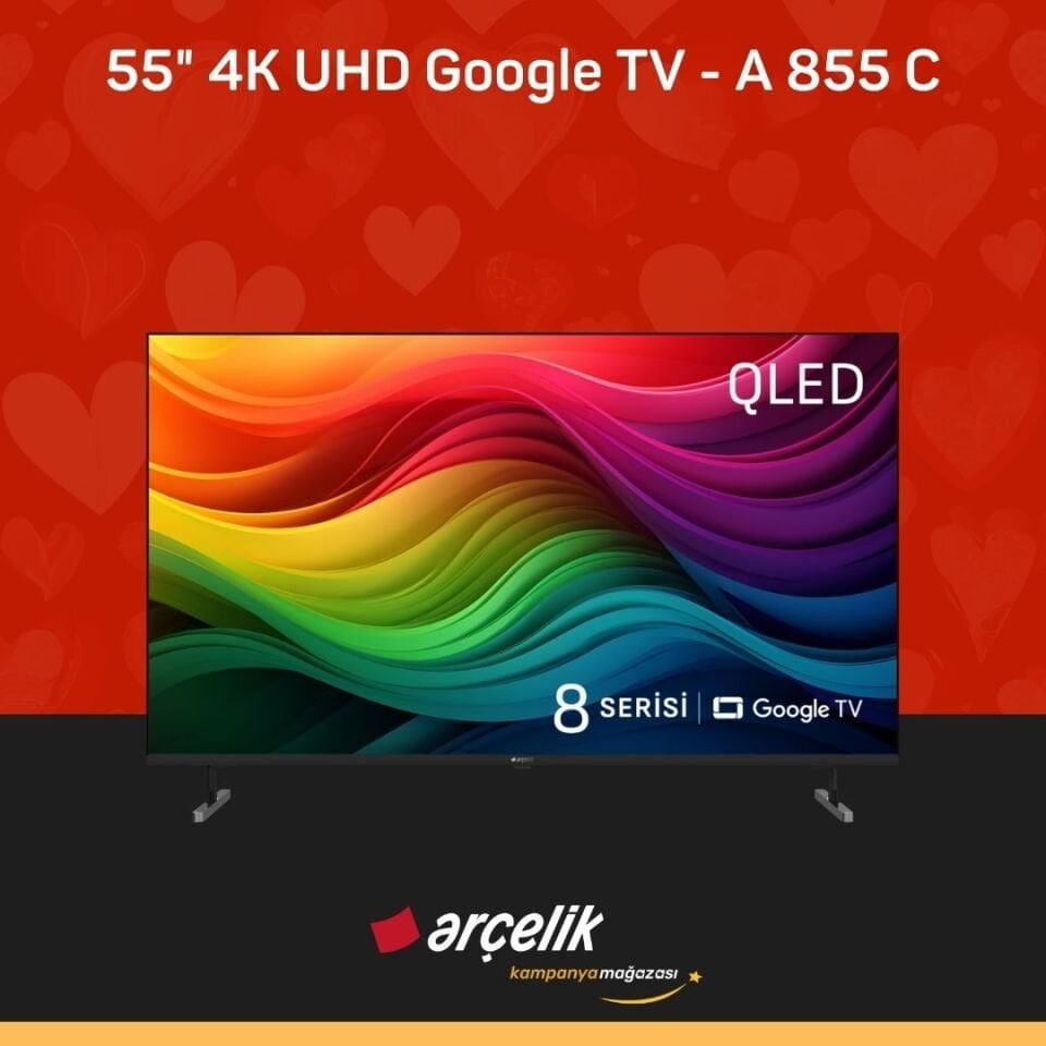 ARÇELİK 8 serisi QLED 55'' 4K UHD Google TV - A 855 C Smart TV