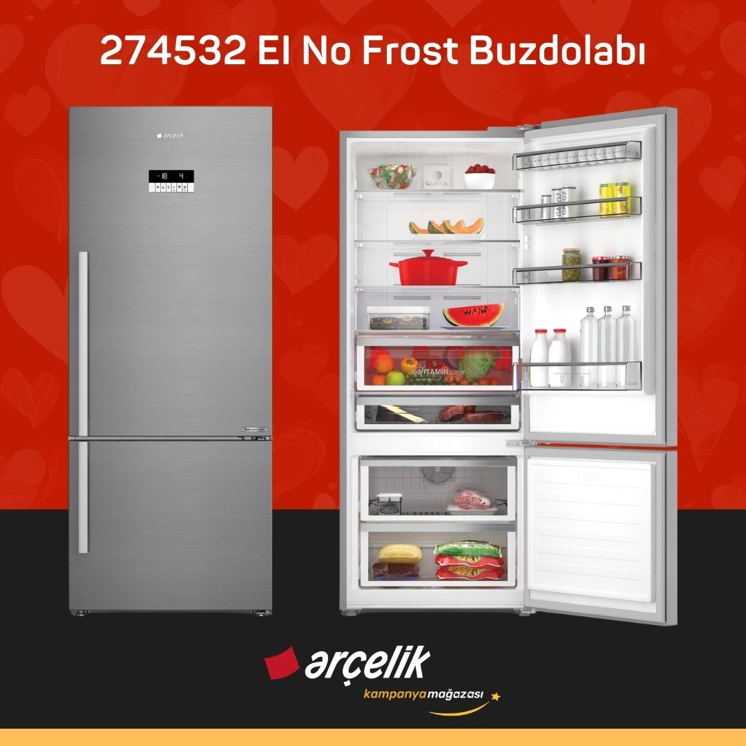 ARÇELİK 274532 EI Alttan Donduruculu Buzdolabı