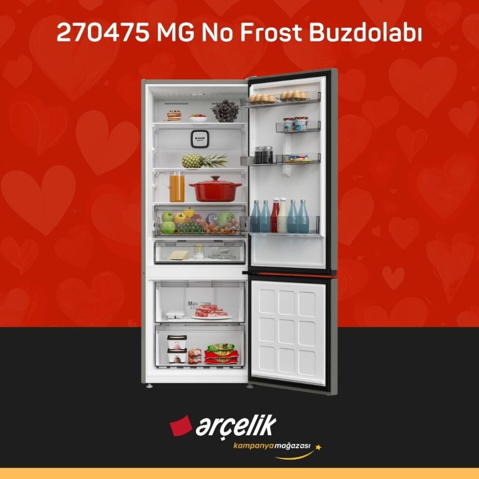 ARÇELİK 270475 MG Alttan Donduruculu Buzdolabı