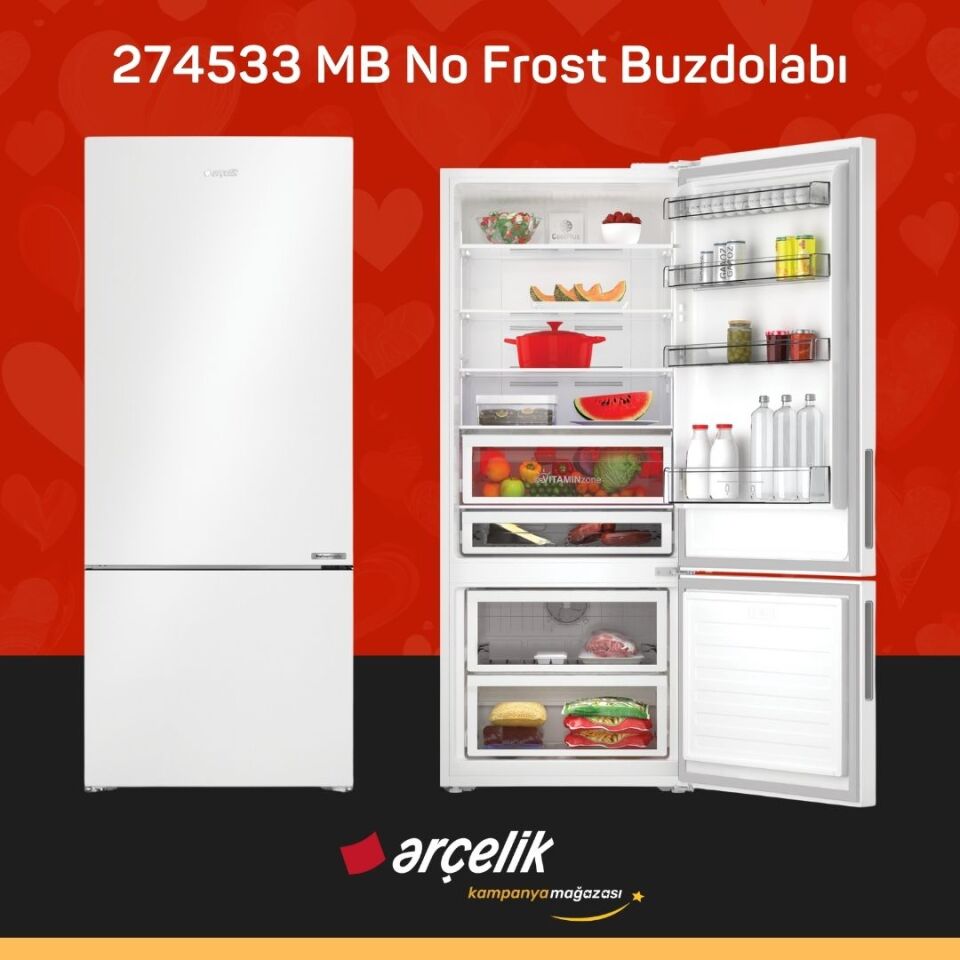 ARÇELİK 274533 MB Alttan Donduruculu Buzdolabı