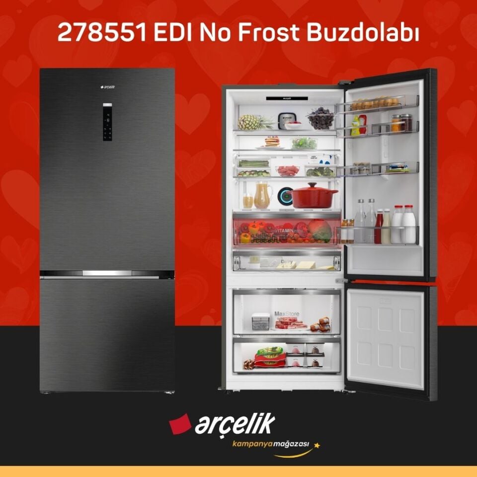 ARÇELİK 278551 EDI Alttan Donduruculu Buzdolabı