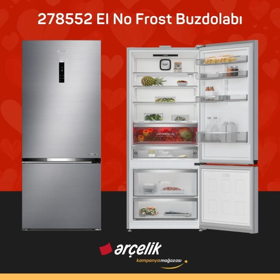 ARÇELİK 278552 EI Alttan Donduruculu Buzdolabı