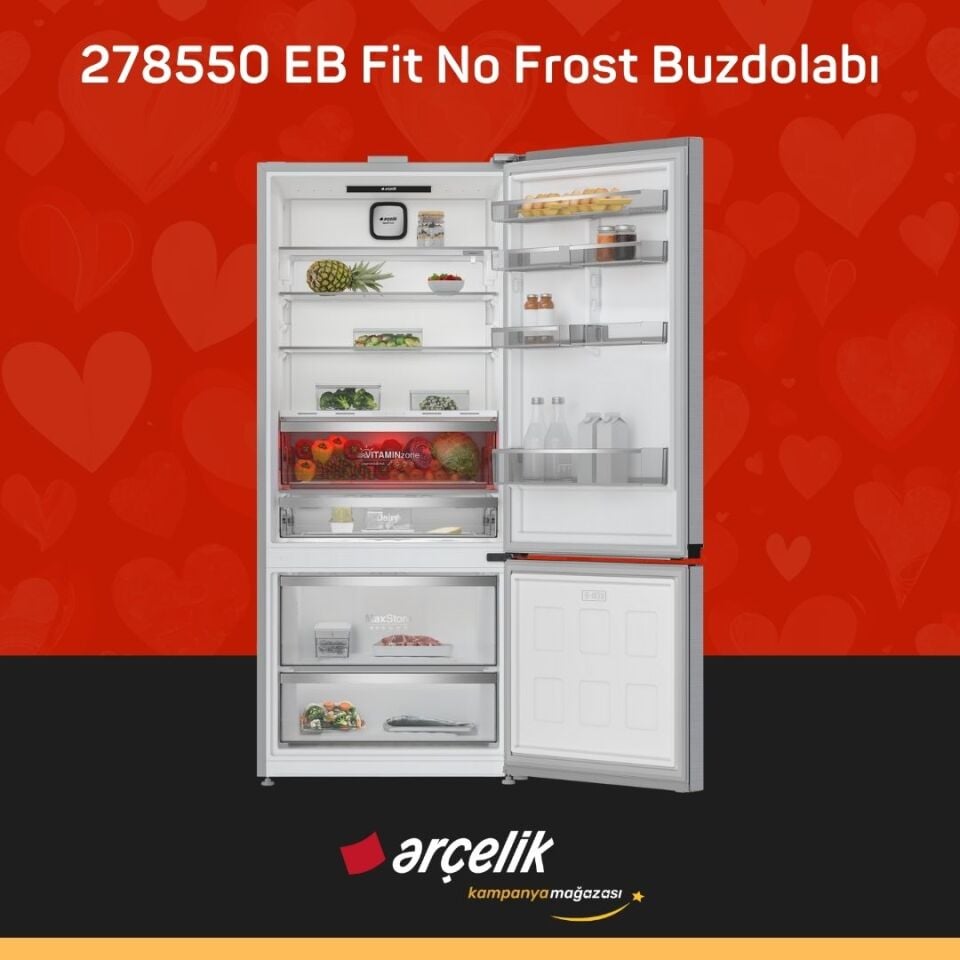 ARÇELİK 278552 EI Alttan Donduruculu Buzdolabı