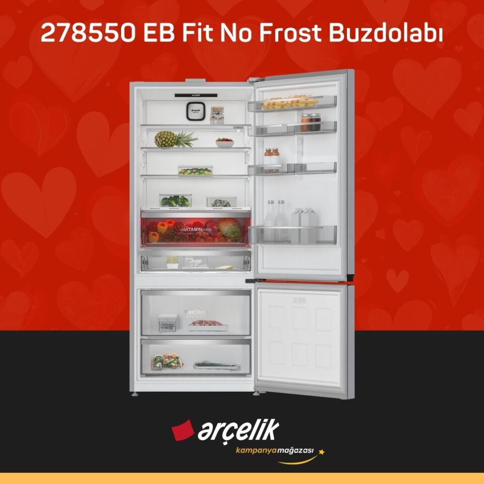 ARÇELİK 278552 EI Alttan Donduruculu Buzdolabı