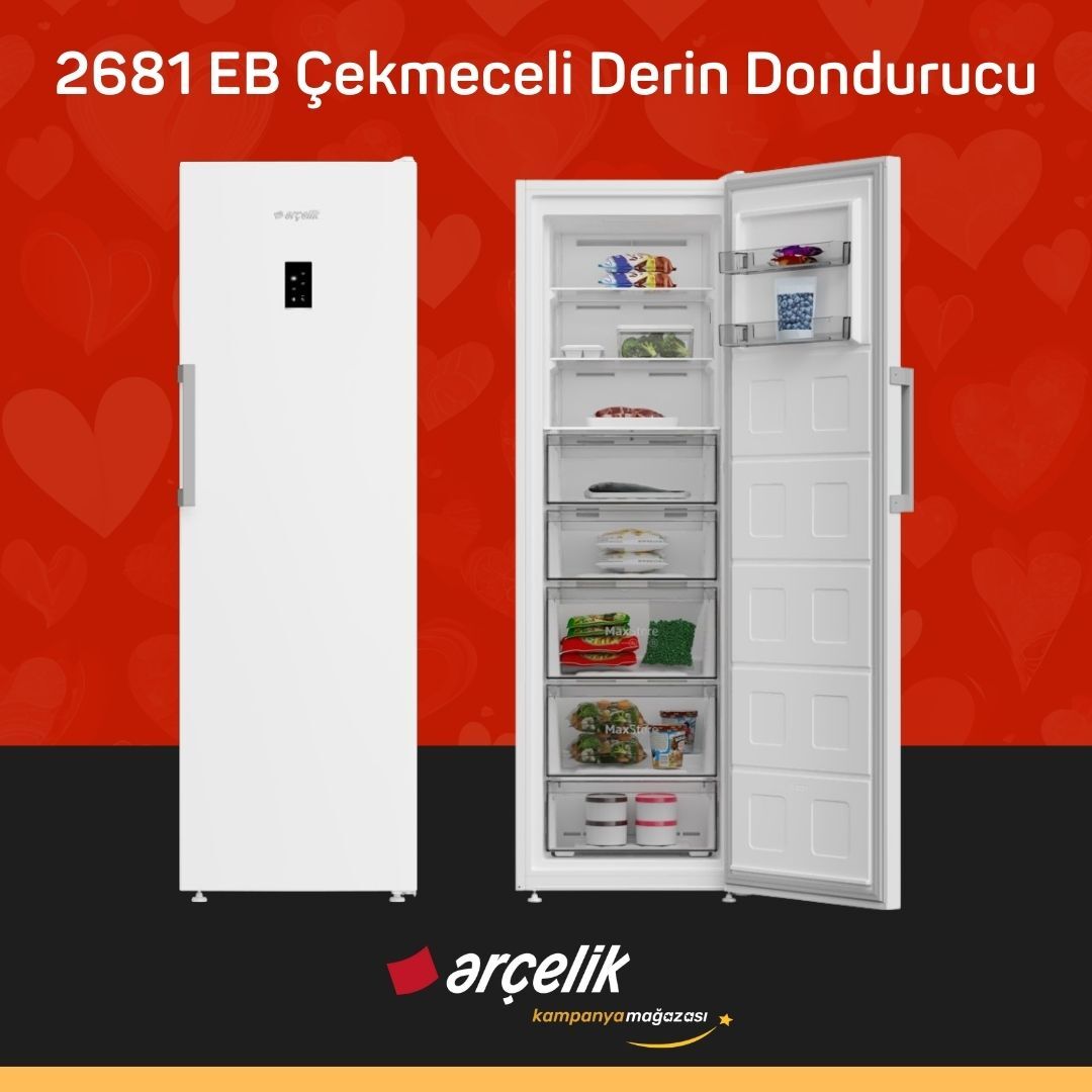 ARÇELİK 2681 EB Çekmeceli Derin Dondurucu Beyaz
