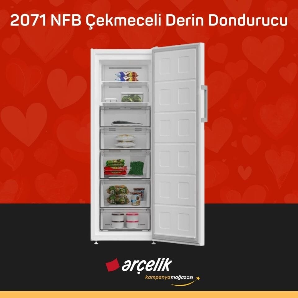 ARÇELİK 2071 NFB 7 Bölmeli Derin Dondurucu
