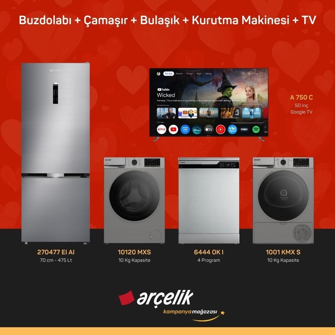 ARÇELİK 5'li Çeyiz Paketi ( 270477 EI AI - 10120 MXS - 6444 OK I - 1001 KMX S - A 750 C )