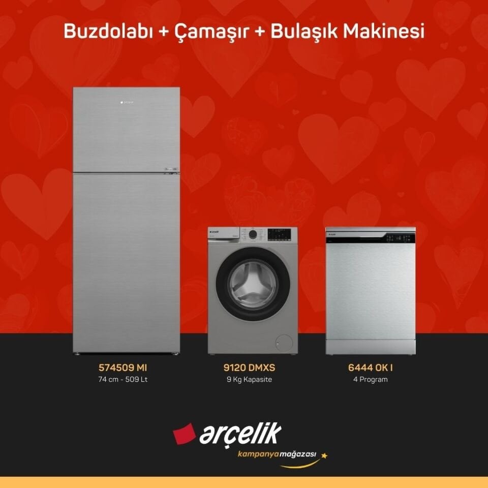 ARÇELİK 3'lü Çeyiz Paketi ( 574509 MI - 9120 DMXS - 6444 OK I )