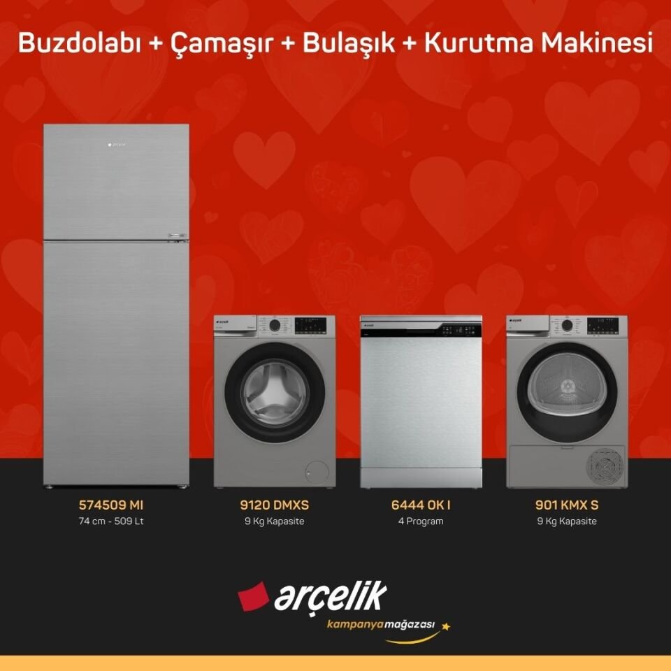 ARÇELİK 4'lü Çeyiz Paketi ( 574509 MI - 9120 DMXS - 6444 OK I - 901 KMX S )