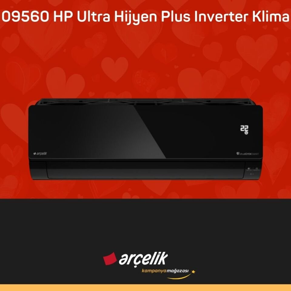 ARÇELİK 09560 HP Ultra Hijyen Plus Prosmart Black Inverter Klima 9.000 Btu/h