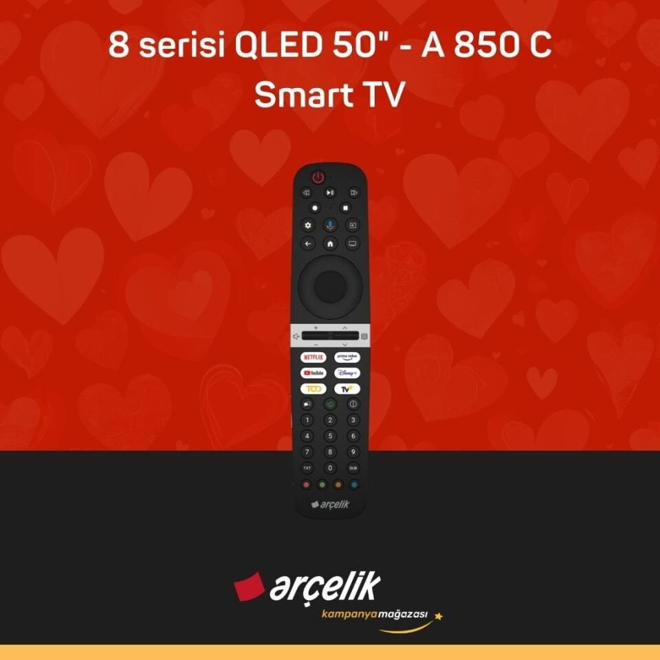 ARÇELİK 8 serisi QLED 50'' 4K UHD Google TV - A 850 C Smart TV