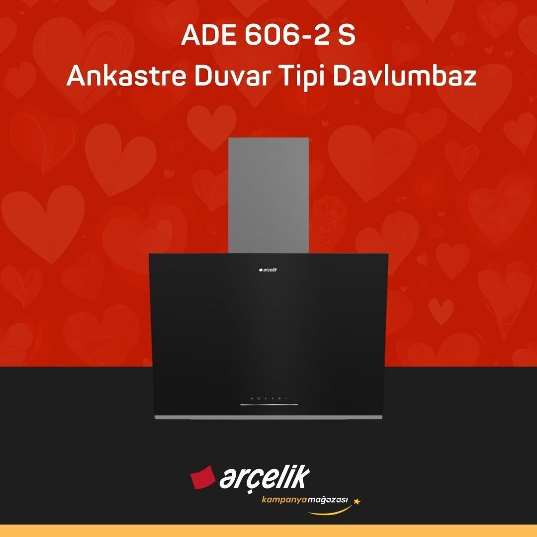 ARÇELİK ADE 606-2 S Fibona Serisi Ankastre Duvar Tipi Davlumbaz