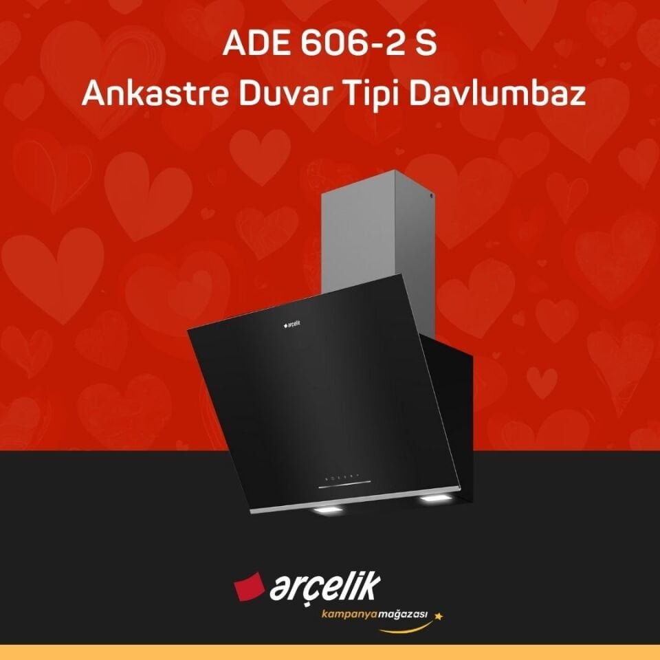 ARÇELİK ADE 606-2 S Fibona Serisi Ankastre Duvar Tipi Davlumbaz