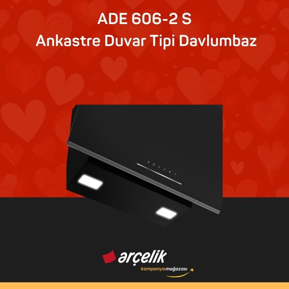 ARÇELİK ADE 606-2 S Fibona Serisi Ankastre Duvar Tipi Davlumbaz