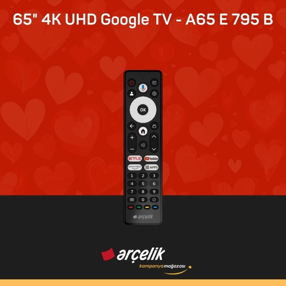 ARÇELİK 7 serisi 65'' 4K UHD Google TV - A65 E 795 B Google TV