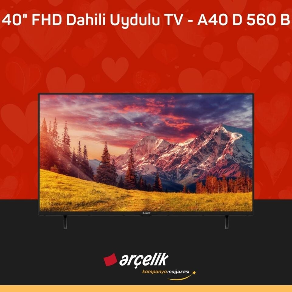 ARÇELİK 40'' FHD Dahili Uydulu TV - A40 D 560 B Full HD & HD