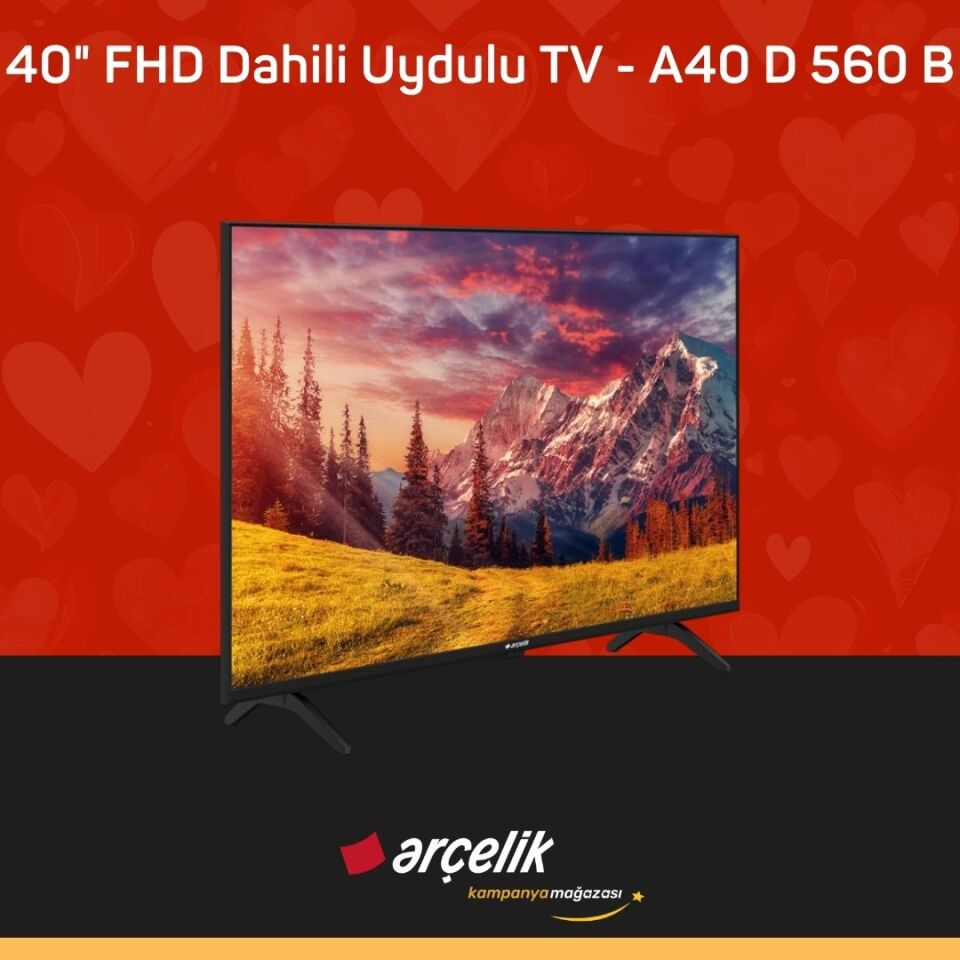 ARÇELİK 40'' FHD Dahili Uydulu TV - A40 D 560 B Full HD & HD