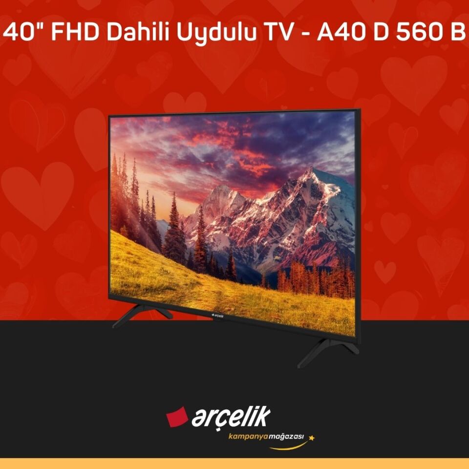 ARÇELİK 40'' FHD Dahili Uydulu TV - A40 D 560 B Full HD & HD