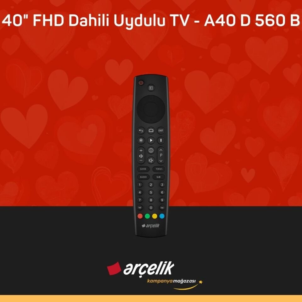 ARÇELİK 40'' FHD Dahili Uydulu TV - A40 D 560 B Full HD & HD