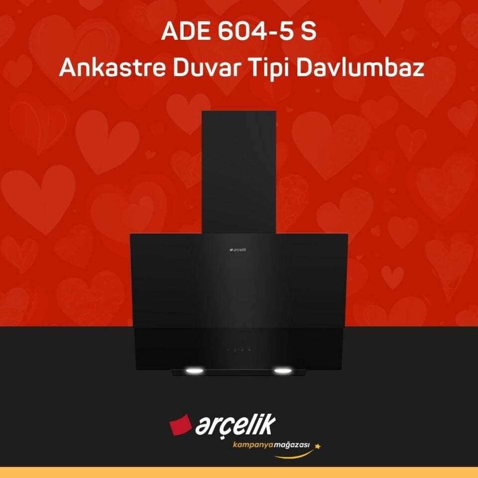 ARÇELİK ADE 604-5 S Ankastre Duvar Tipi Davlumbaz