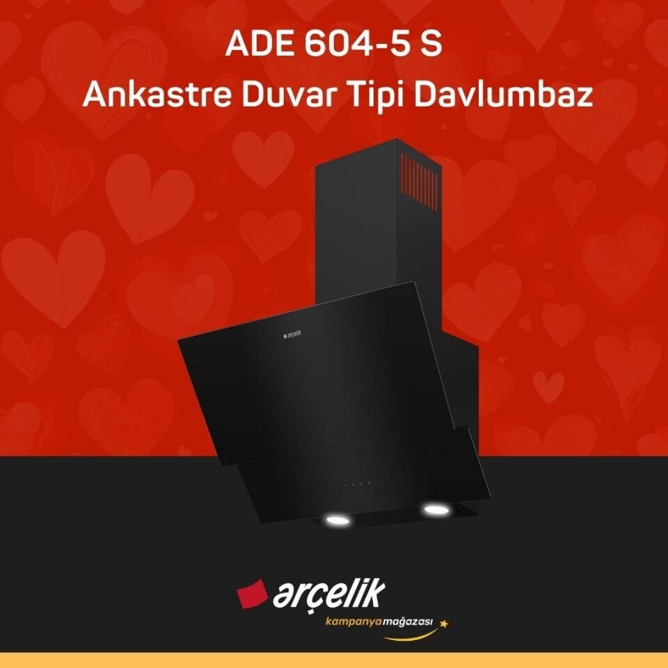 ARÇELİK ADE 604-5 S Ankastre Duvar Tipi Davlumbaz