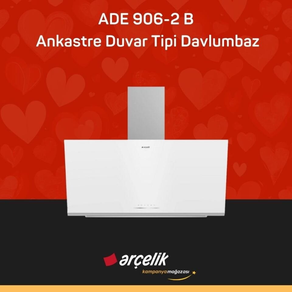 ARÇELİK ADE 906-2 B Ankastre Duvar Tipi Davlumbaz
