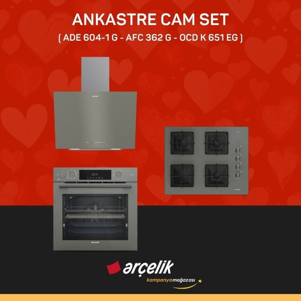 ARÇELİK ANKASTRE CAM SET ( ADE 604-1 G - AFC 362 G - OCD K 651 EG )