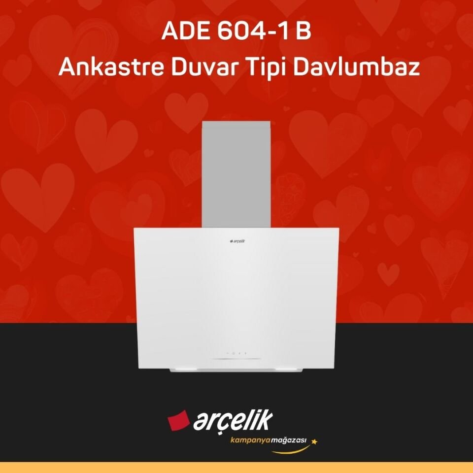 ARÇELİK ADE 604-1 B Ankastre Duvar Tipi Davlumbaz