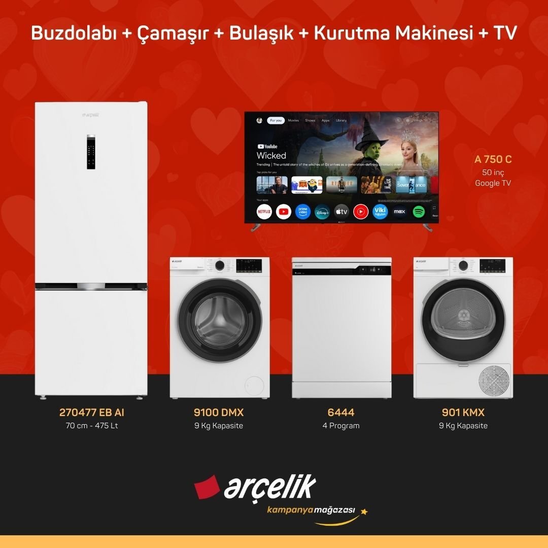 ARÇELİK 5'li Çeyiz Paketi ( 270477 EB AI - 9100 DMX - 6444 - 901 KMX - A 750 C )