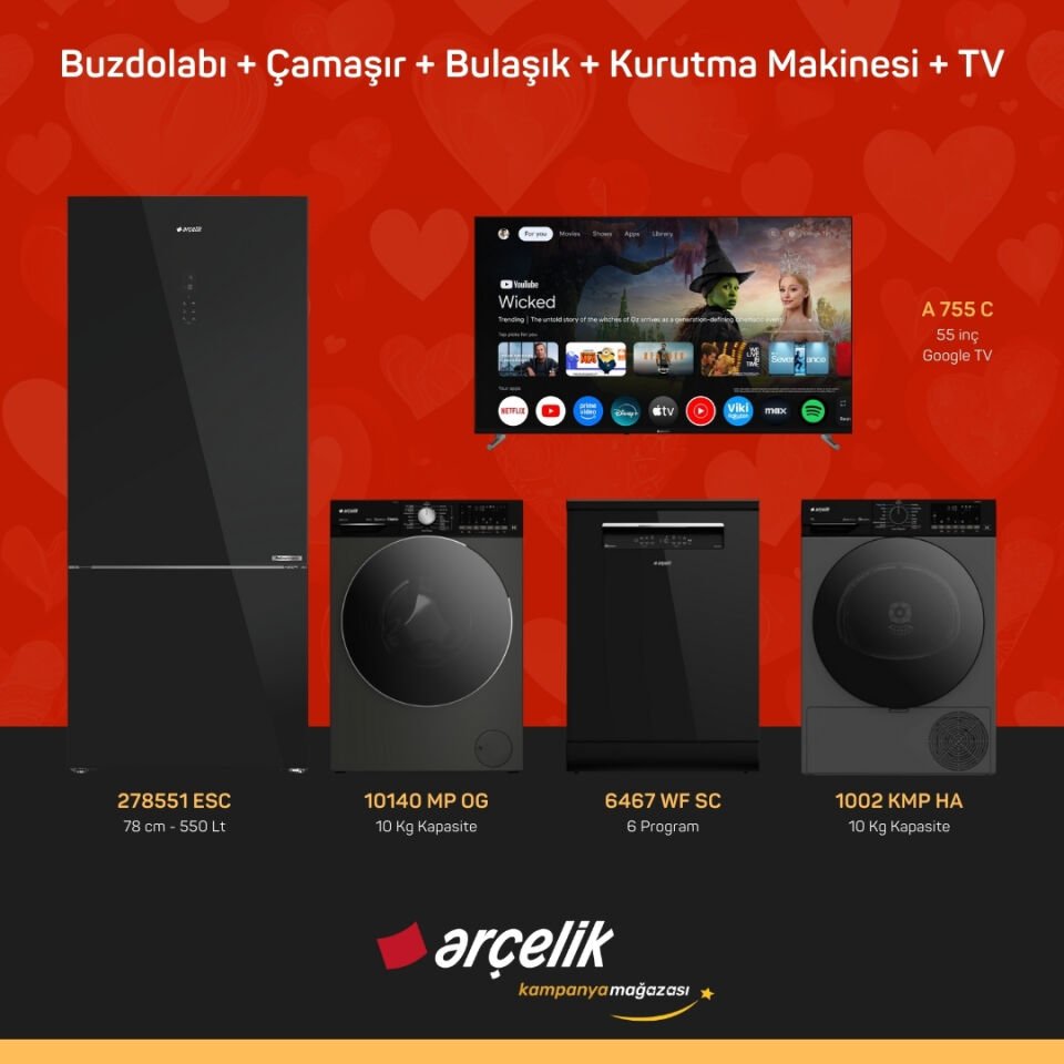 ARÇELİK 5'li Çeyiz Paketi ( 278551 ESC - 10140 MP OG - 6467 WF SC - 1002 KMP HA - A 755 C )