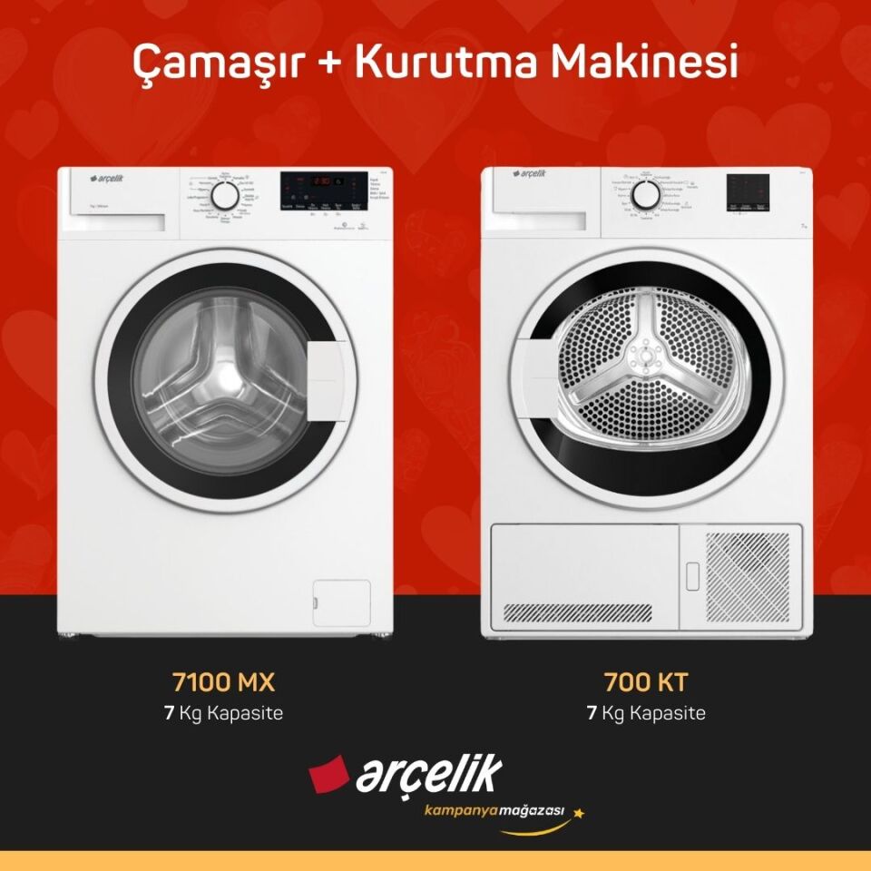 ARÇELİK 7100 M Çamaşır Makinesi -  700 KT Kurutma Makinesi