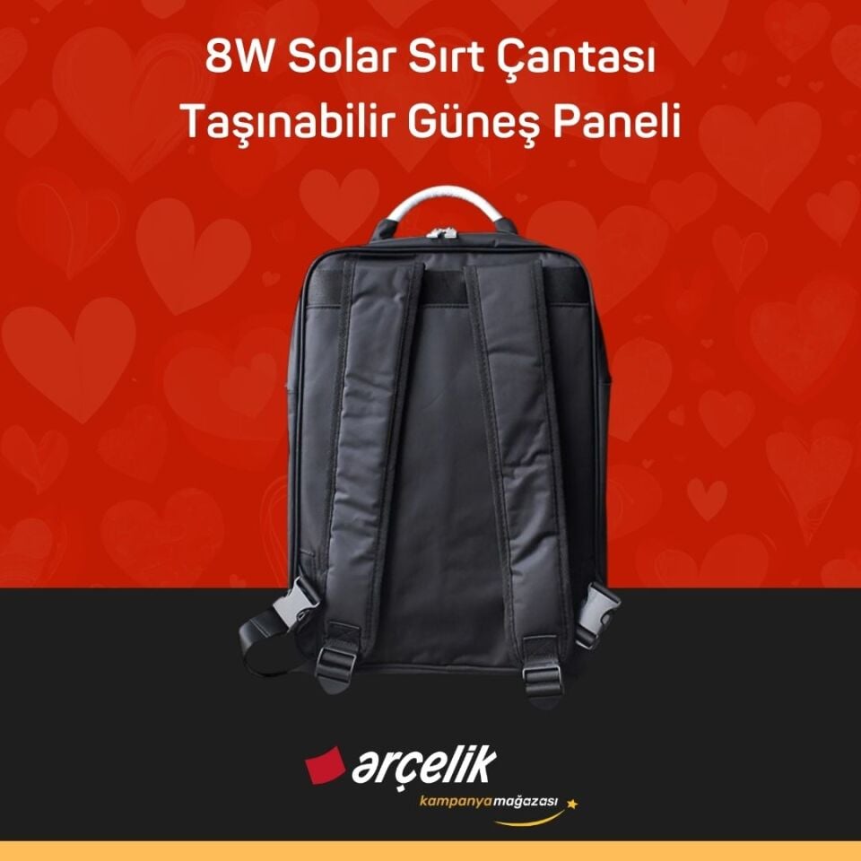 ARÇELİK 8W Solar Sırt Çantası Taşınabilir Güneş Paneli
