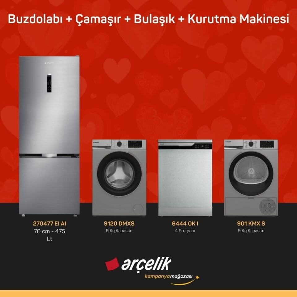 ARÇELİK 4'lü Çeyiz Paketi ( 270477 EI AI - 9120 DMXS - 6444 OK I - 901 KMX S )