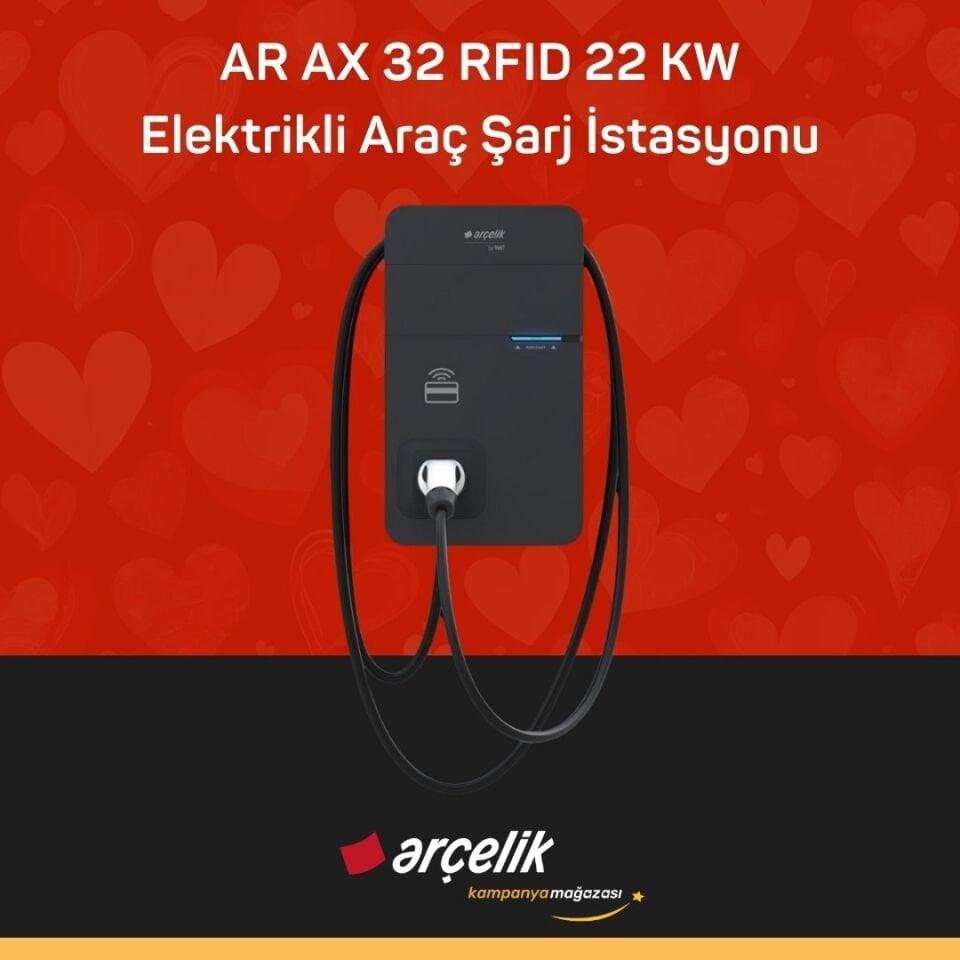 ARÇELİK AR AX 32 RFID 22 KW Elektrikli Araç Şarj İstasyonu