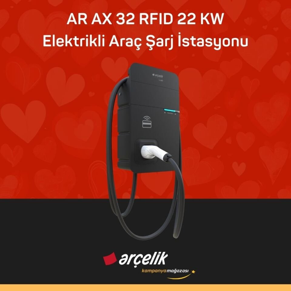 ARÇELİK AR AX 32 RFID 22 KW Elektrikli Araç Şarj İstasyonu