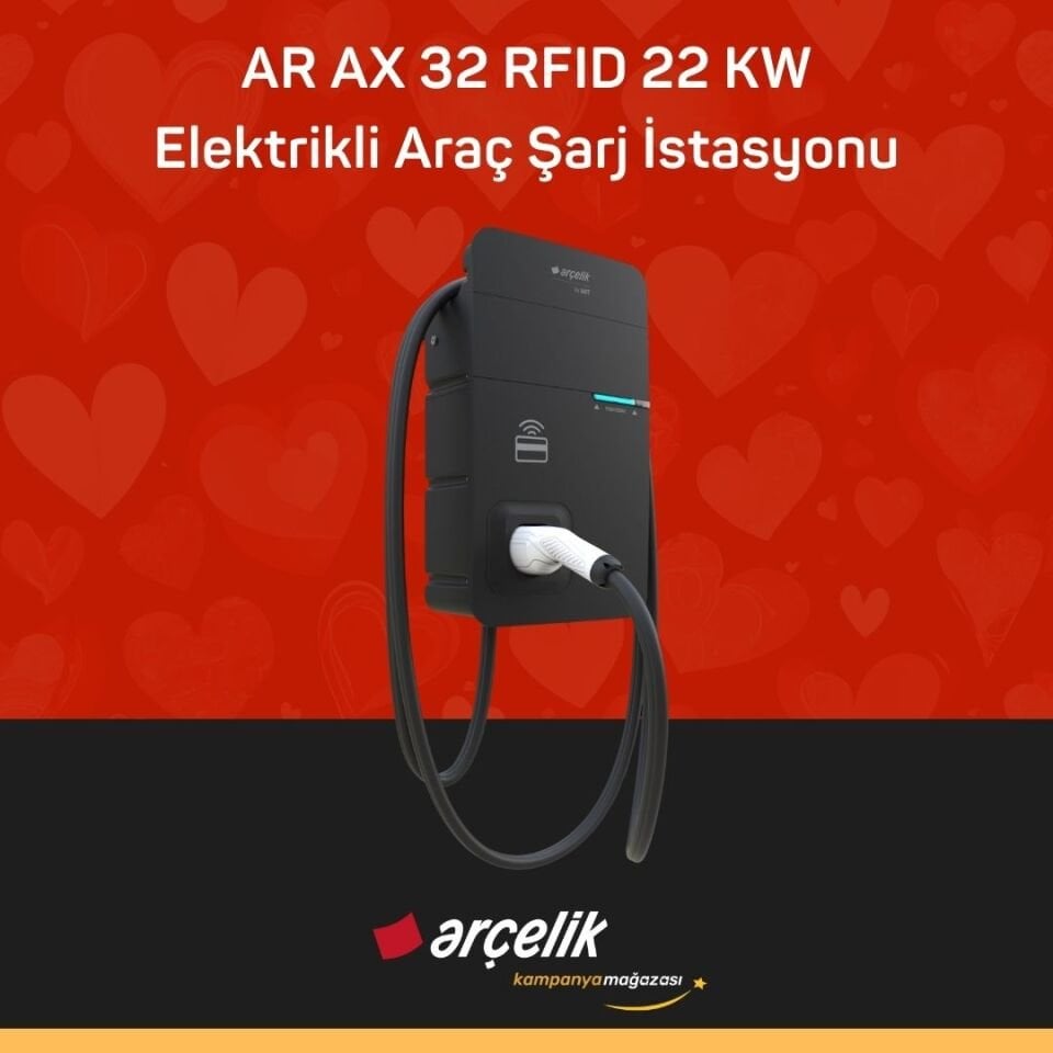 ARÇELİK AR AX 32 RFID 22 KW Elektrikli Araç Şarj İstasyonu