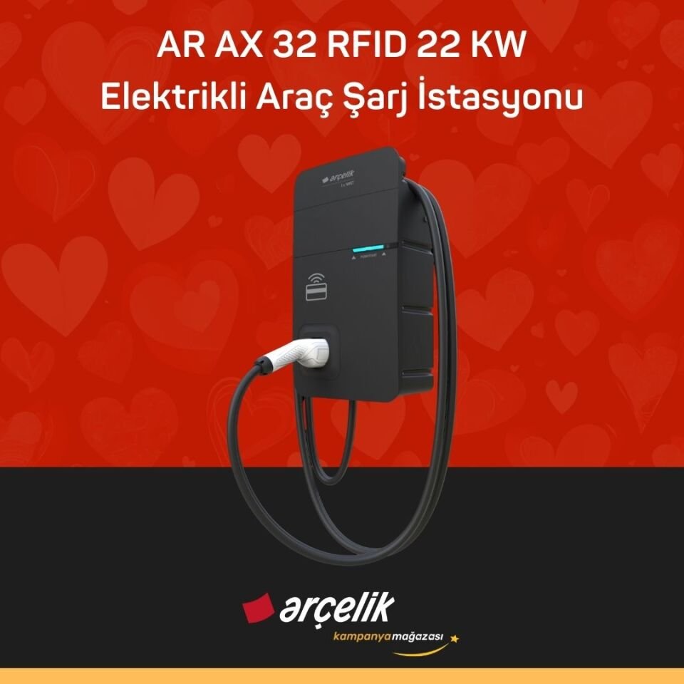 ARÇELİK AR AX 32 RFID 22 KW Elektrikli Araç Şarj İstasyonu