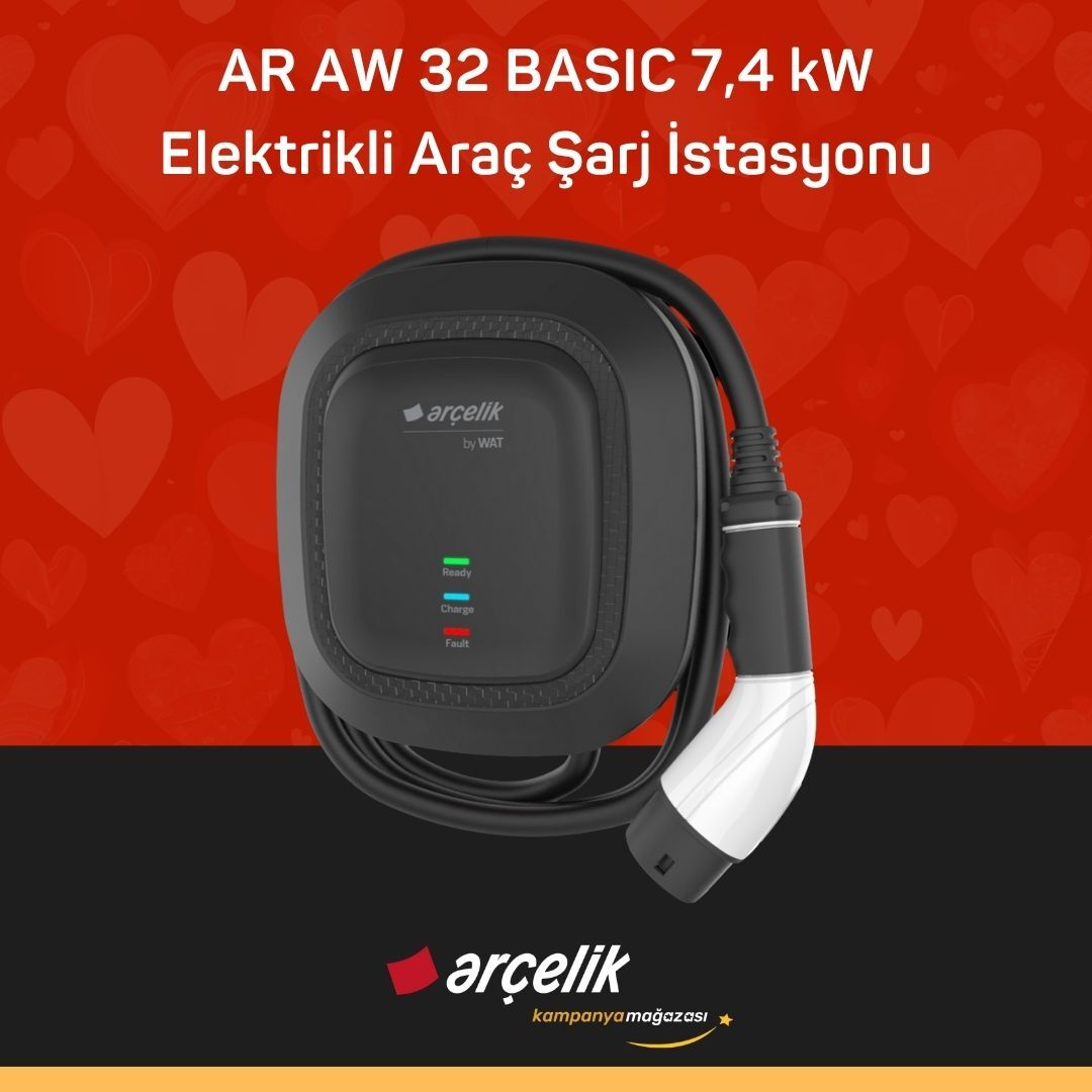 ARÇELİK AR AW 32 BASIC 7,4 kW Elektrikli Araç Şarj İstasyonu