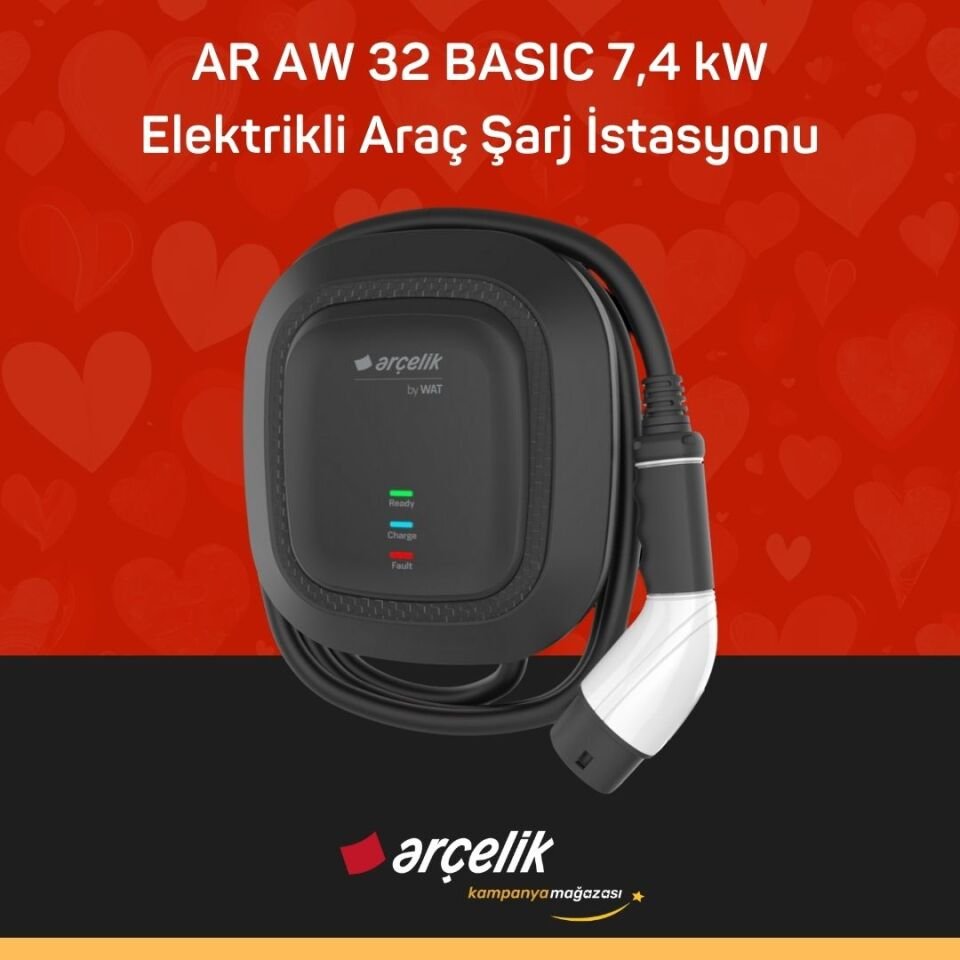 ARÇELİK AR AW 32 BASIC 7,4 kW Elektrikli Araç Şarj İstasyonu